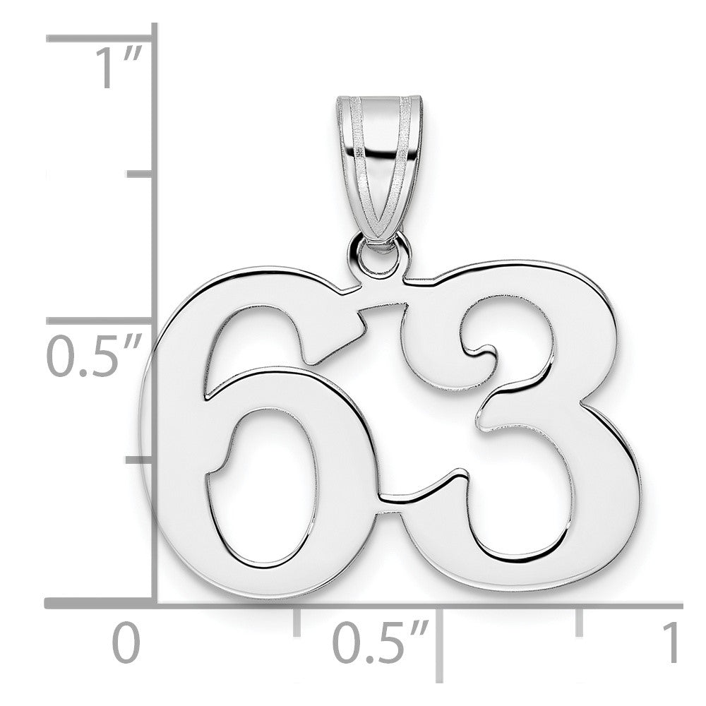 14kw Polished Number 63 Pendant