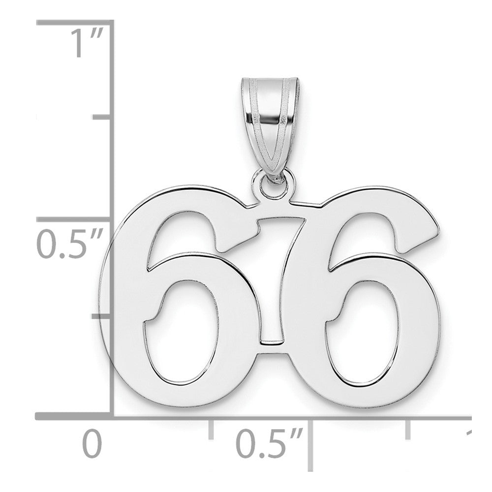 14kw Polished Number 66 Pendant