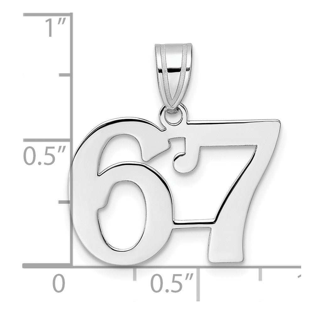 14kw Polished Number 67 Pendant