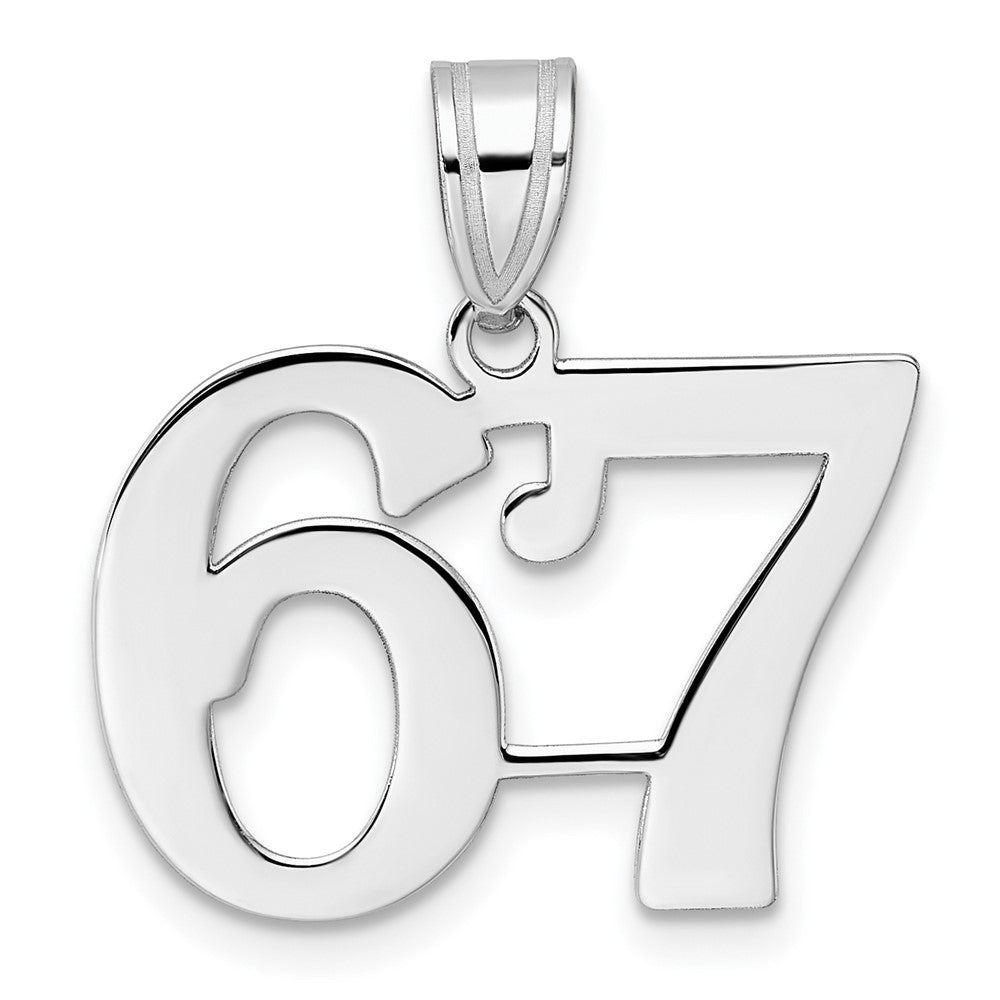 14kw Polished Number 67 Pendant