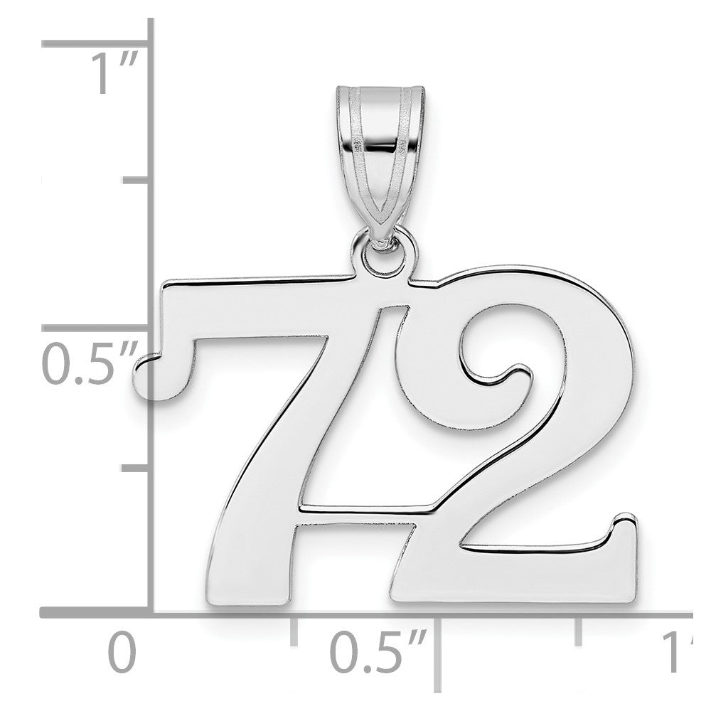 14kw Polished Number 72 Pendant
