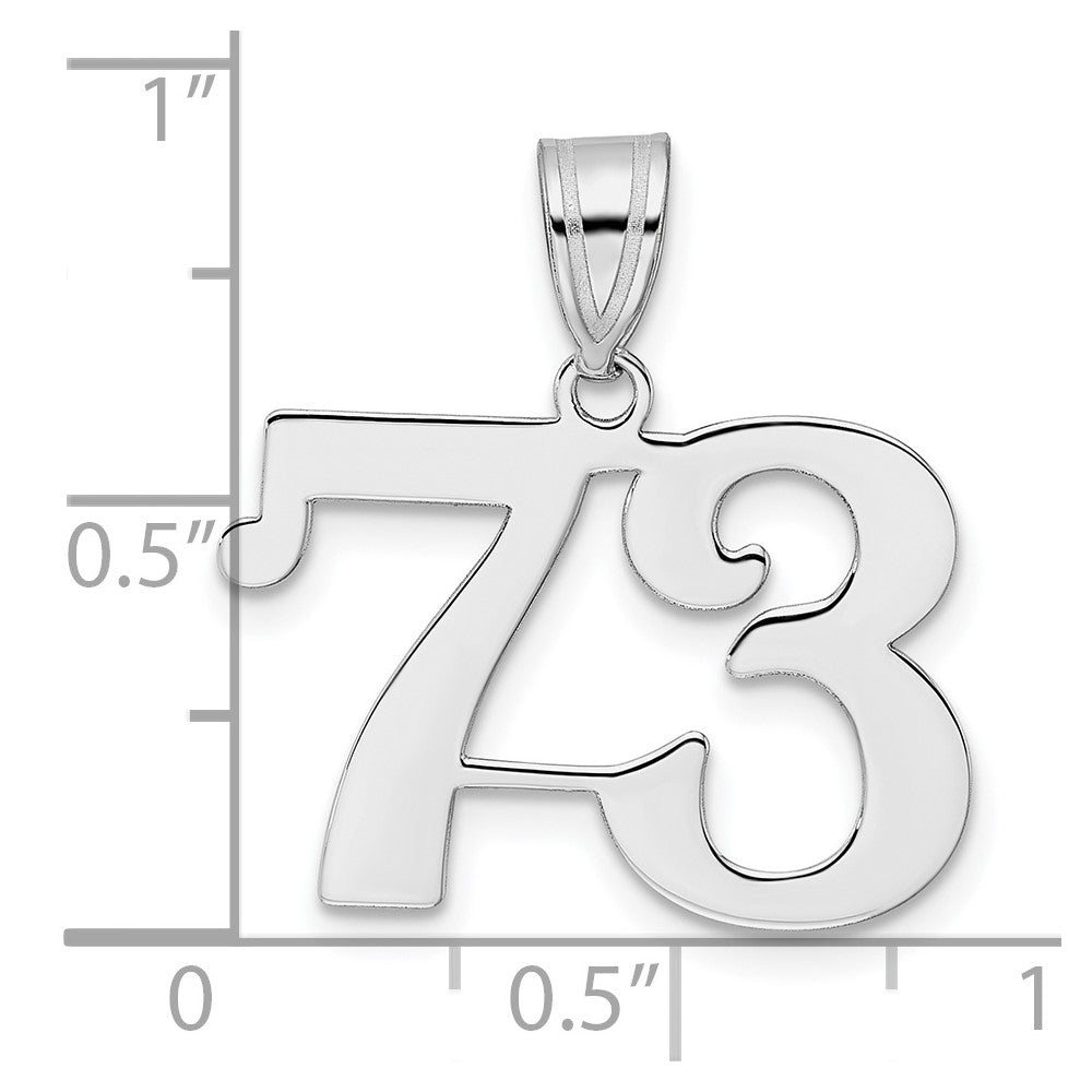 14kw Polished Number 73 Pendant
