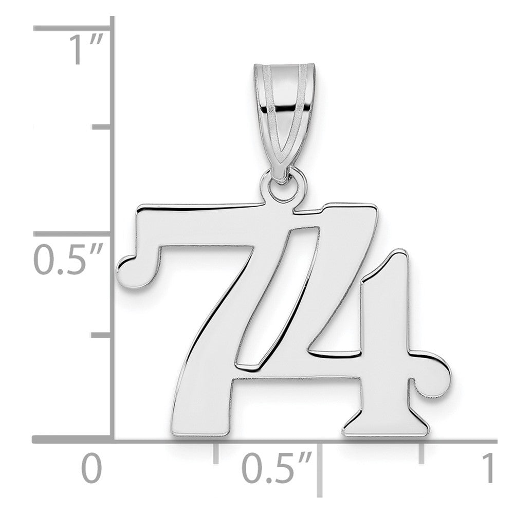 14kw Polished Number 74 Pendant