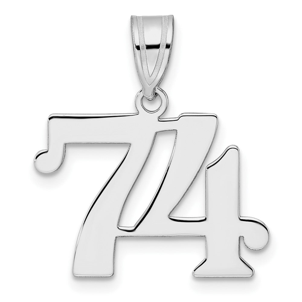 14kw Polished Number 74 Pendant