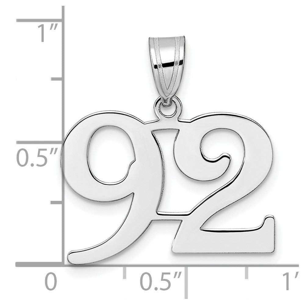 14kw Polished Number 92 Pendant