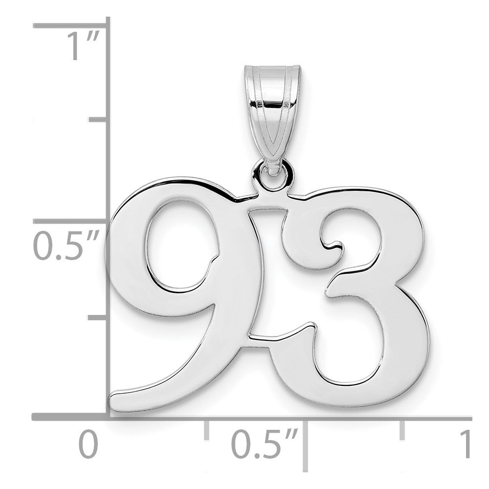 14kw Polished Number 93 Pendant