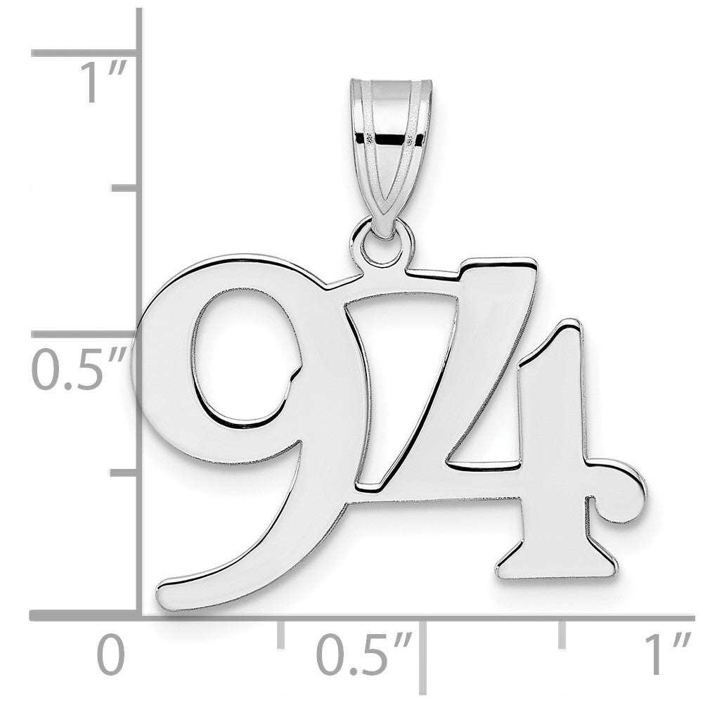 14kw Polished Number 94 Pendant