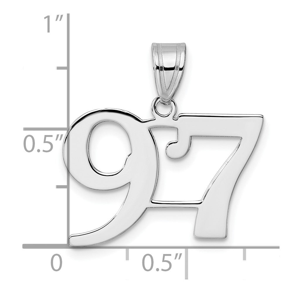 14kw Polished Number 97 Pendant