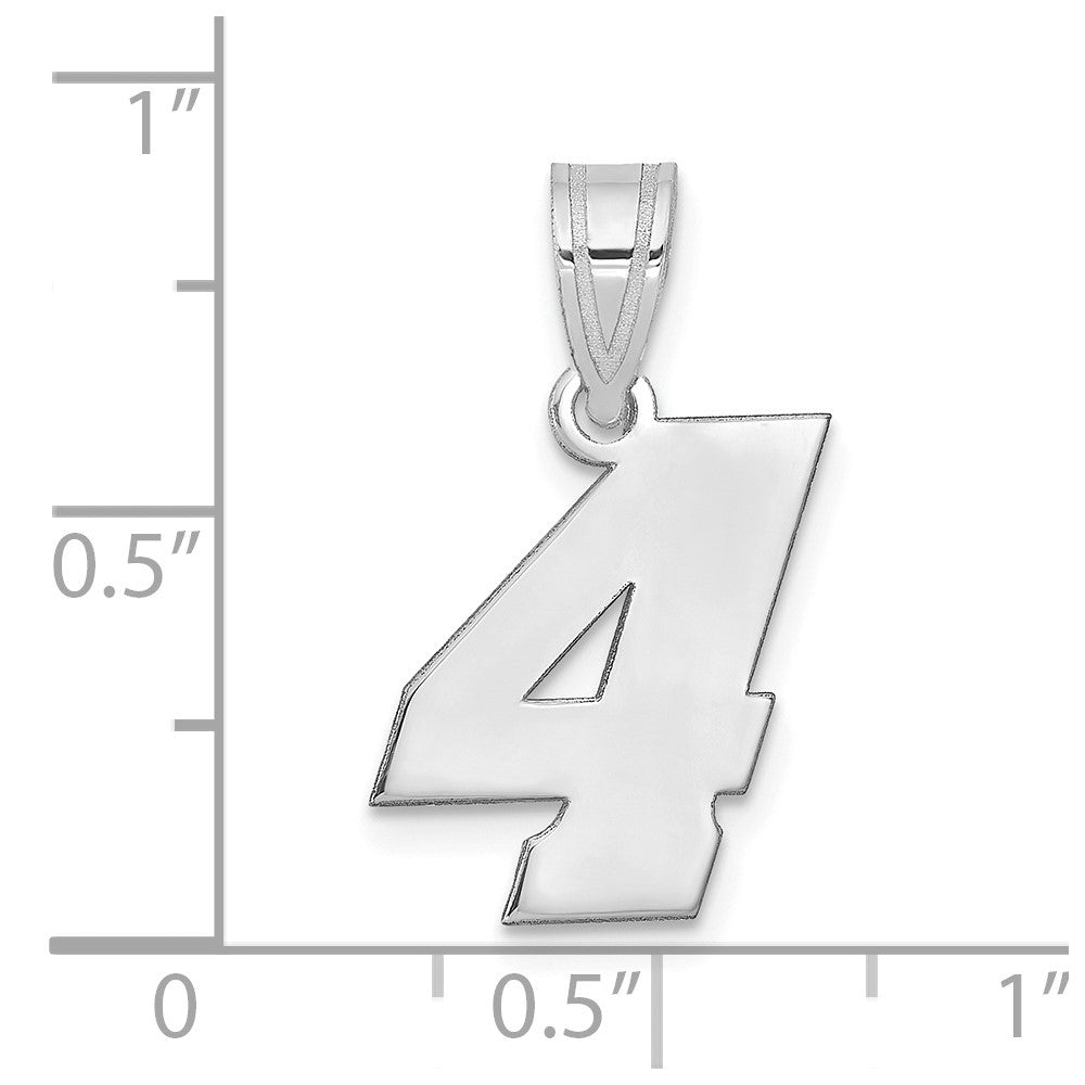 14kw Polished Block Number 4 Pendant