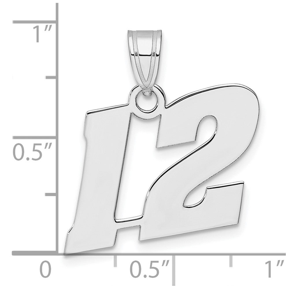 14kw Polished Block Number 12 Pendant