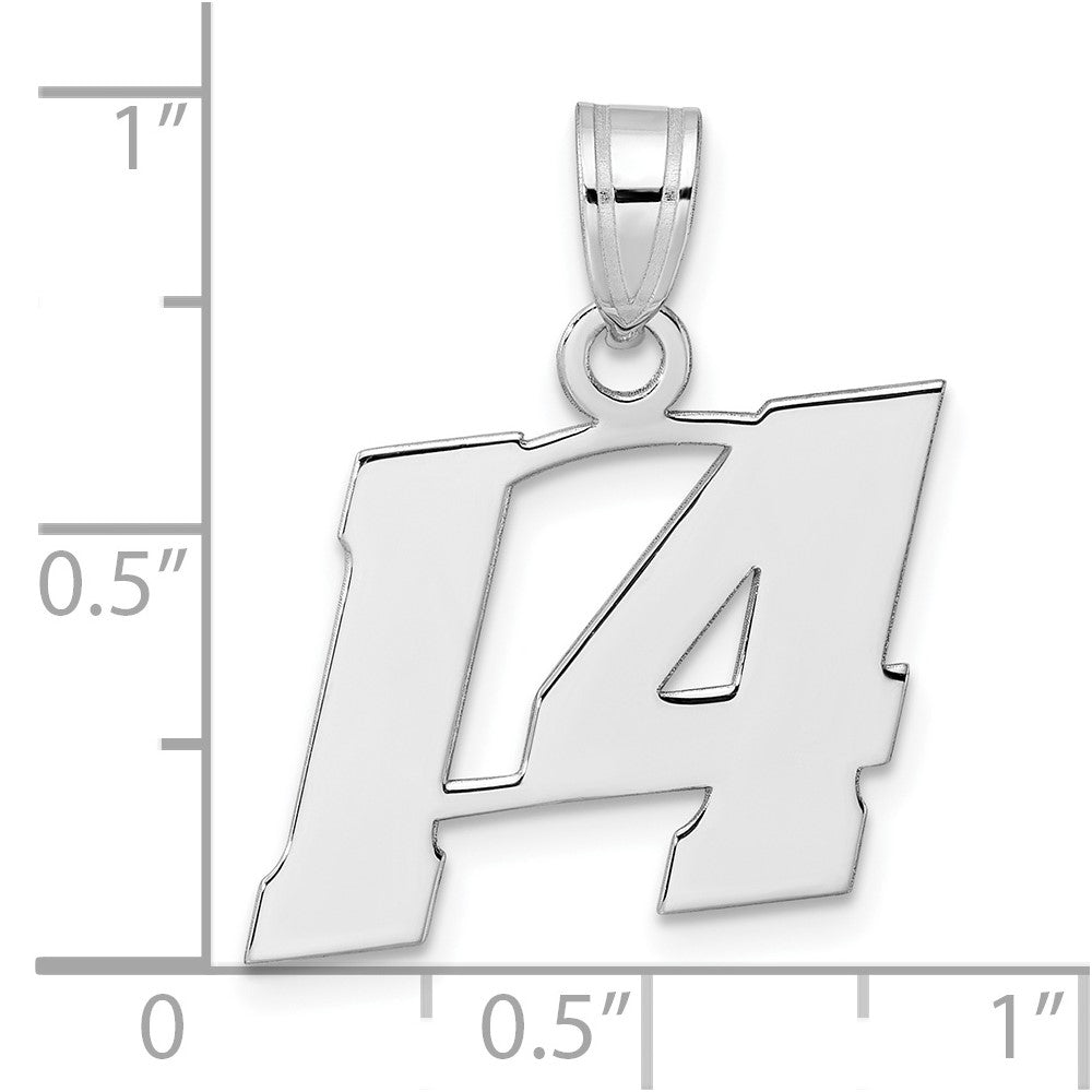 14kw Polished Block Number 14 Pendant
