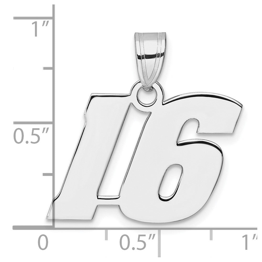 14kw Polished Block Number 16 Pendant