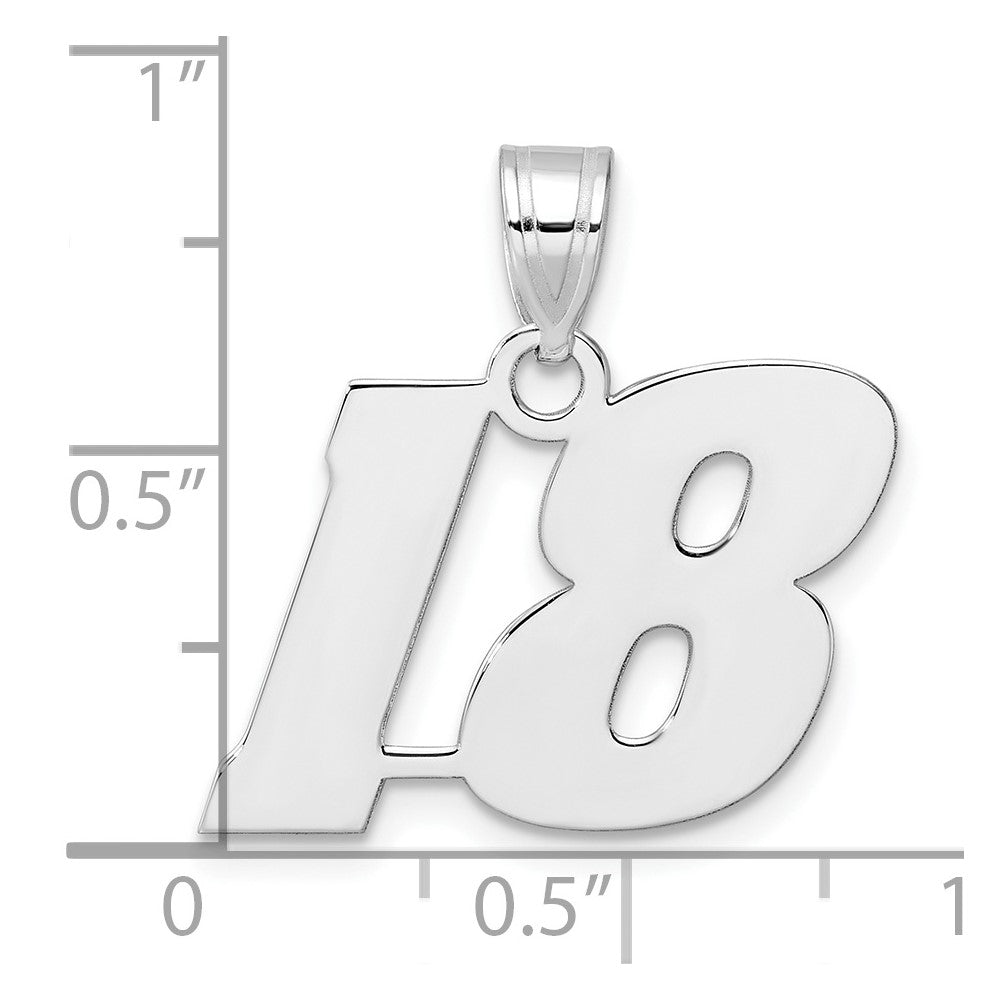 14kw Polished Block Number 18 Pendant