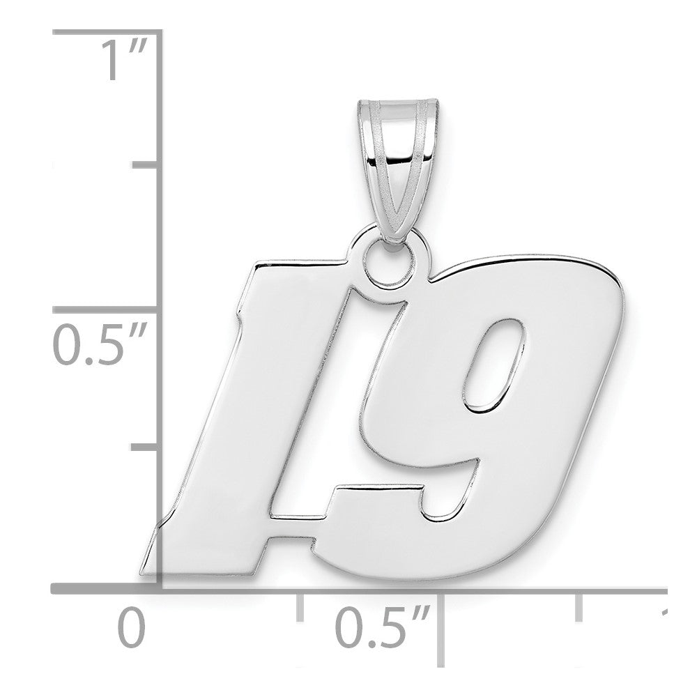 14kw Polished Block Number 19 Pendant
