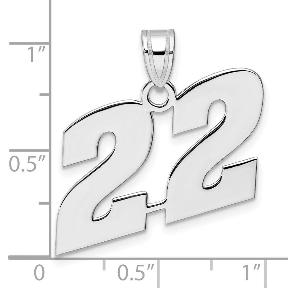 14kw Polished Block Number 22 Pendant