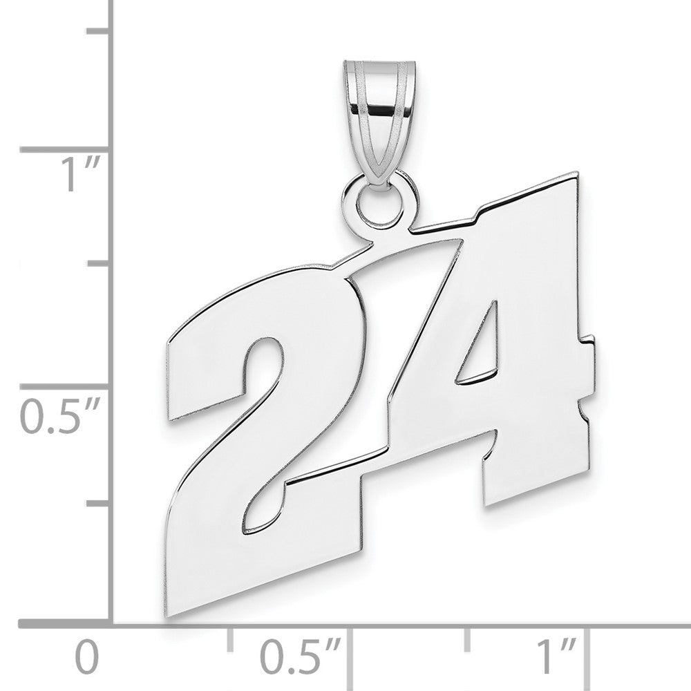 14kw Polished Block Number 24 Pendant