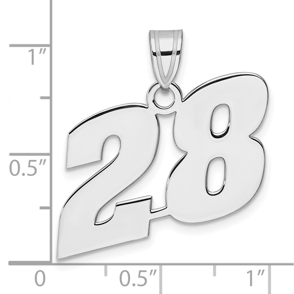 14kw Polished Block Number 28 Pendant