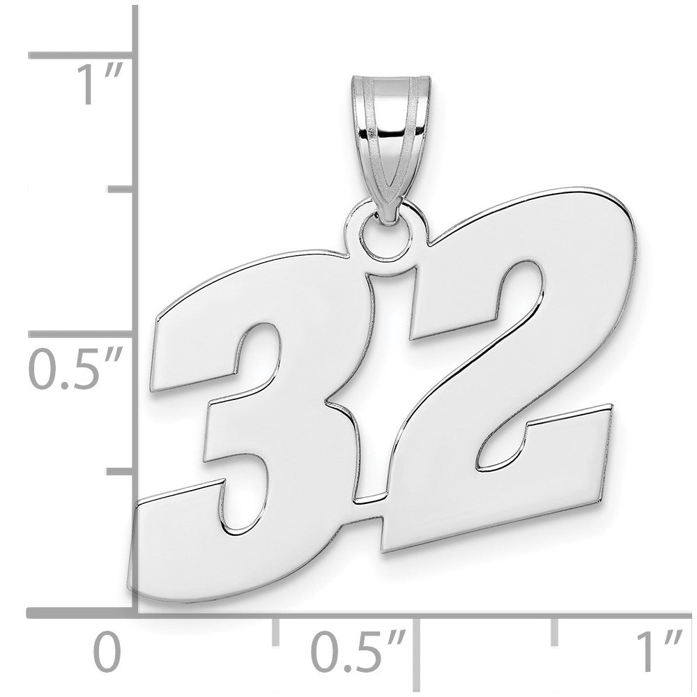 14kw Polished Block Number 32 Pendant