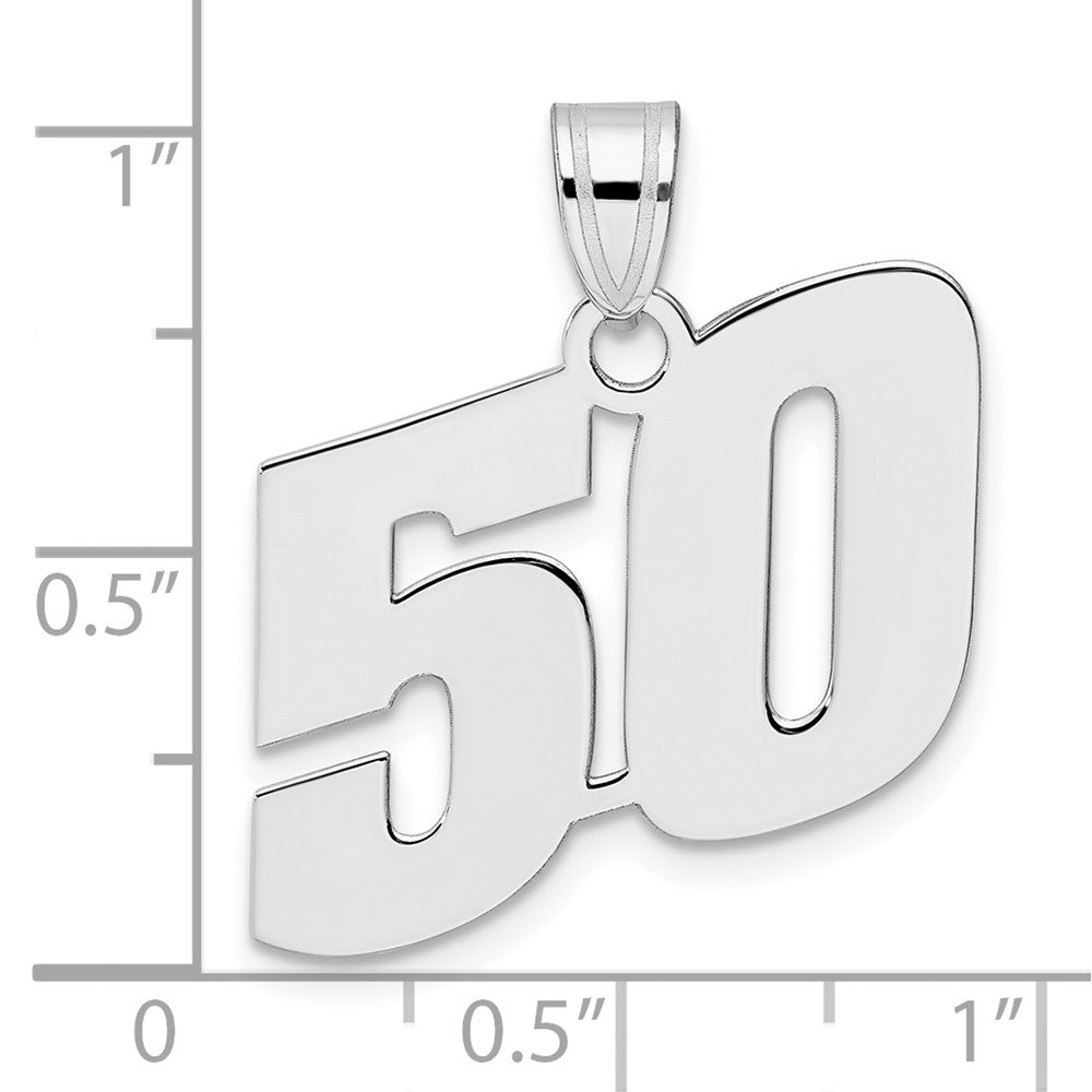 14kw Polished Block Number 50 Pendant