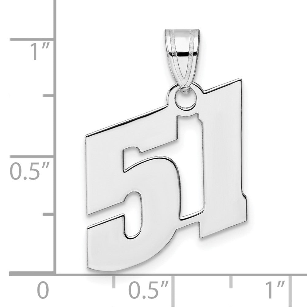14kw Polished Block Number 51 Pendant