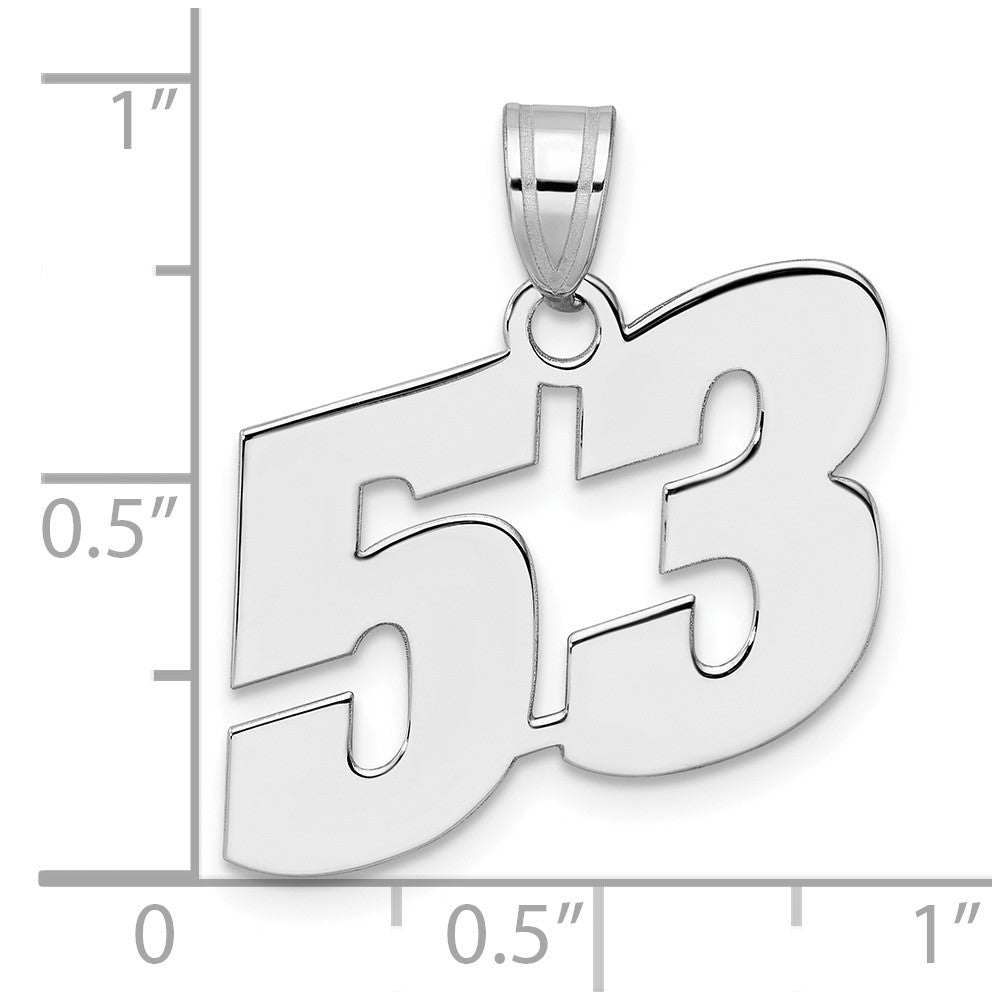 14kw Polished Block Number 53 Pendant