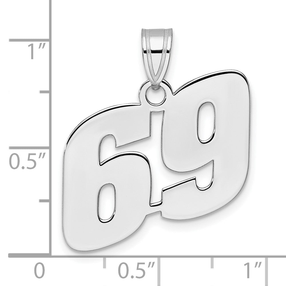 14kw Polished Block Number 69 Pendant