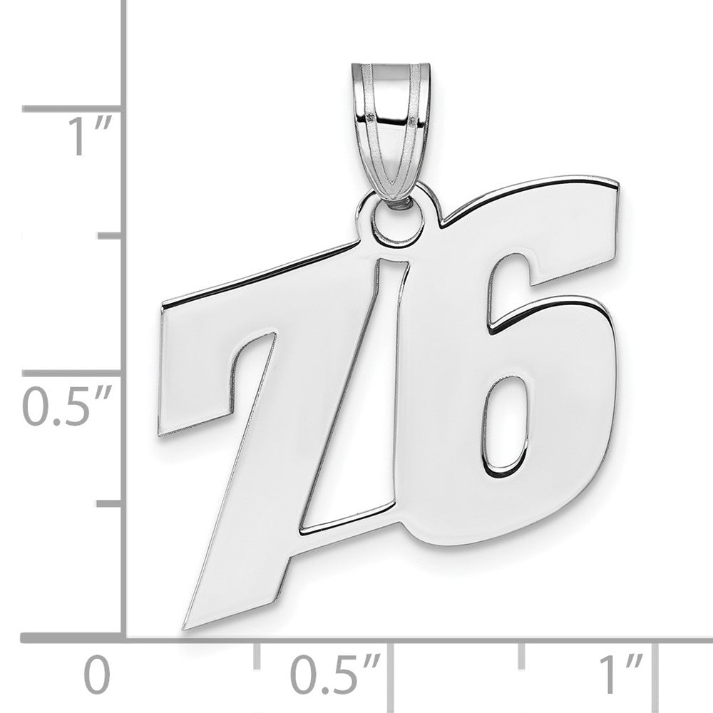 14kw Polished Block Number 76 Pendant