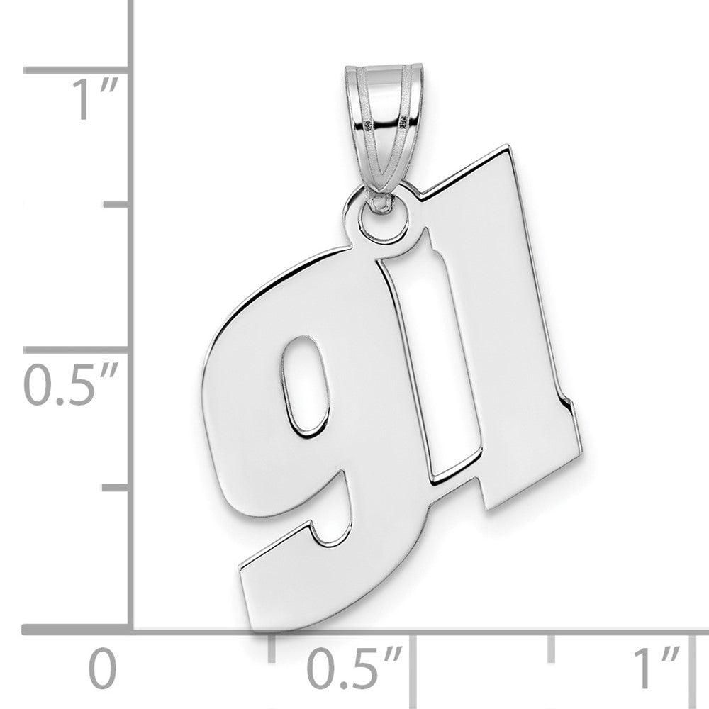 14kw Polished Block Number 91 Pendant