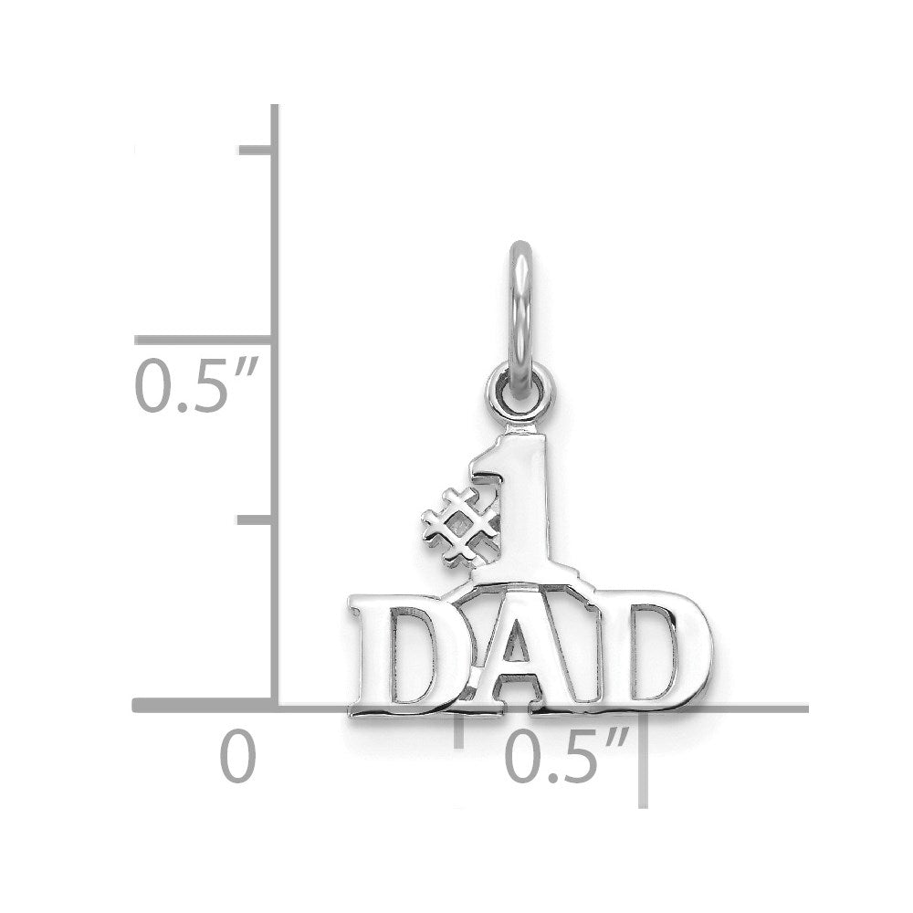 14k White Gold #1 DAD Charm