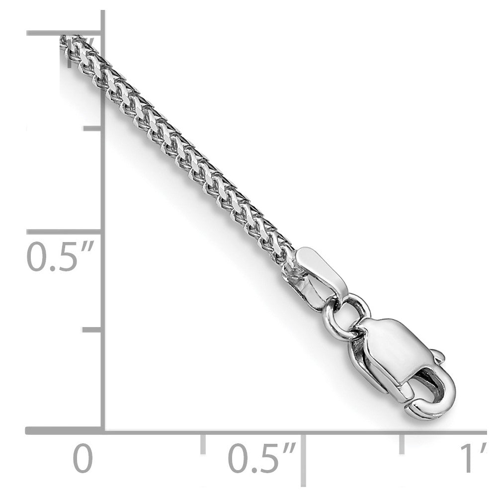 14K White Gold 8 inch 1mm Franco with Lobster Clasp Bracelet