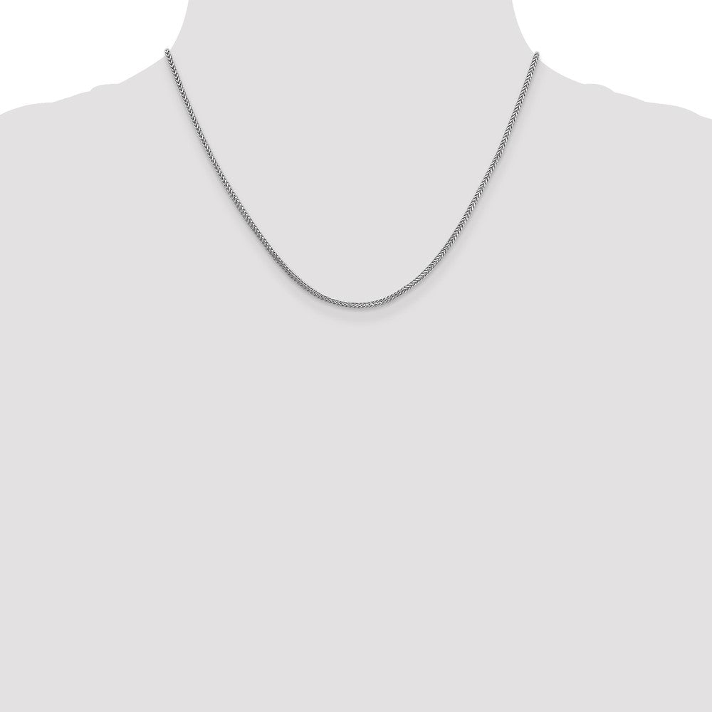 14K White Gold 18 inch 1.3mm Franco with Lobster Clasp Chain