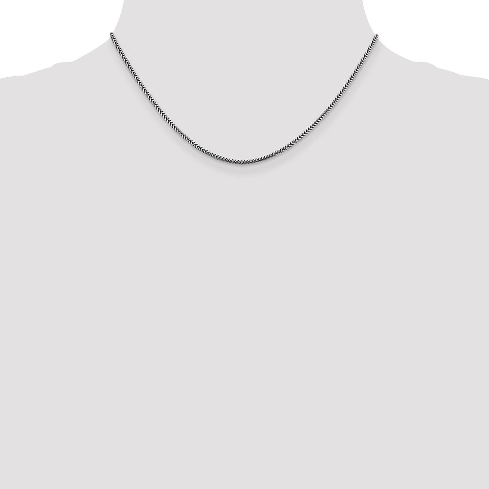 14K White Gold 16 inch 1.4mm Franco with Lobster Clasp Chain