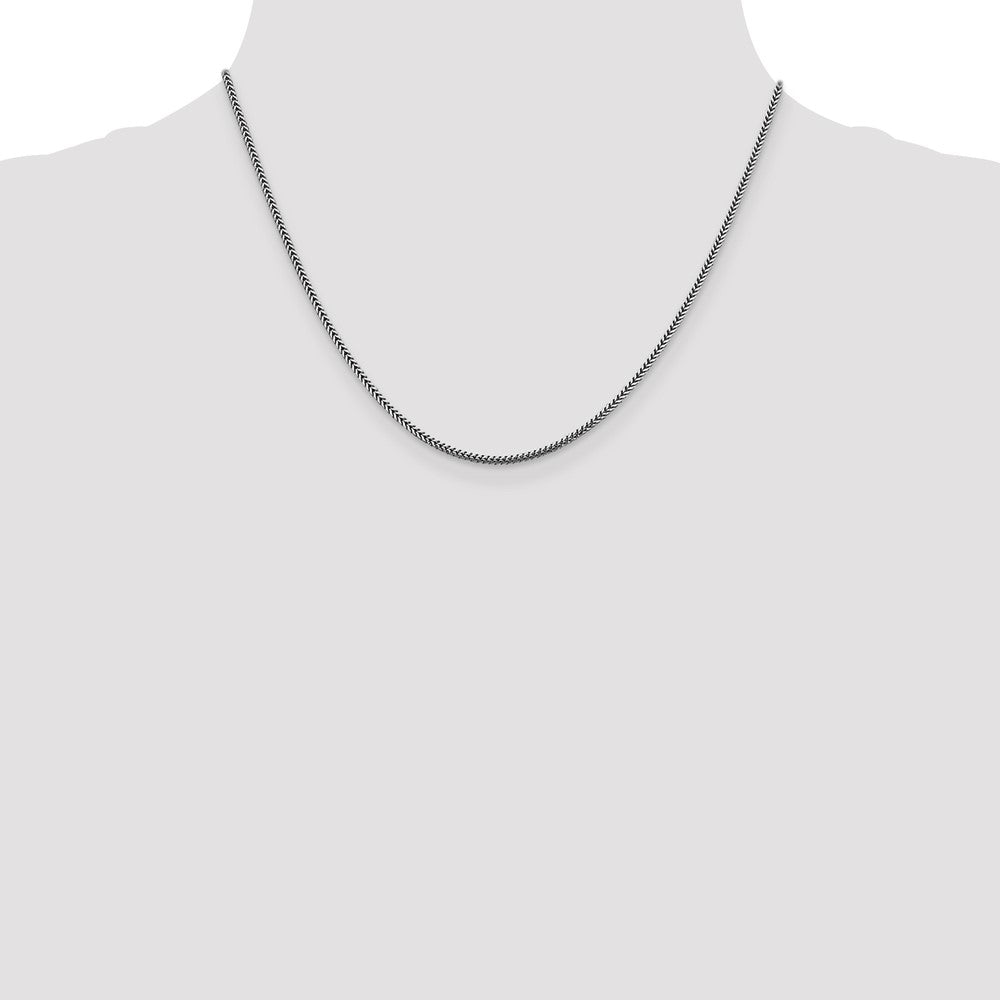 14K White Gold 18 inch 1.4mm Franco with Lobster Clasp Chain