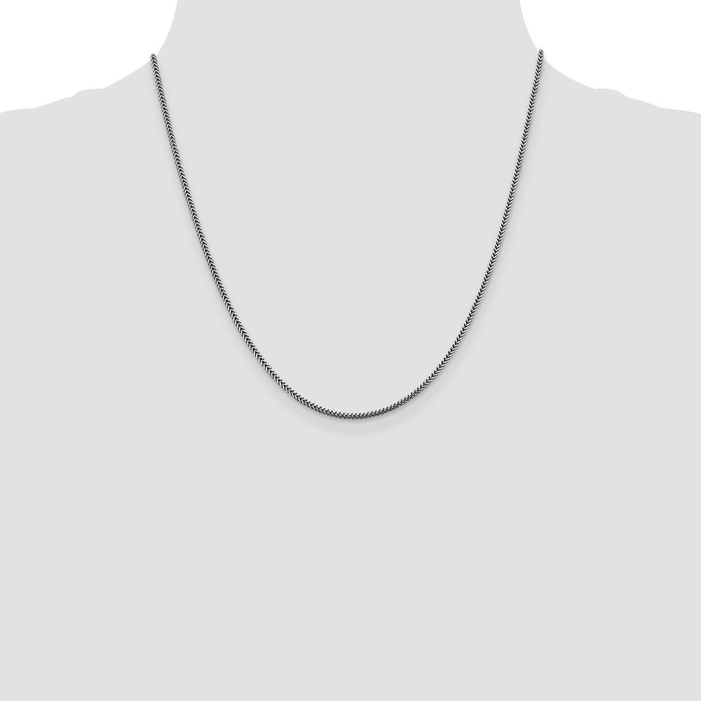 14K White Gold 20 inch 1.4mm Franco with Lobster Clasp Chain