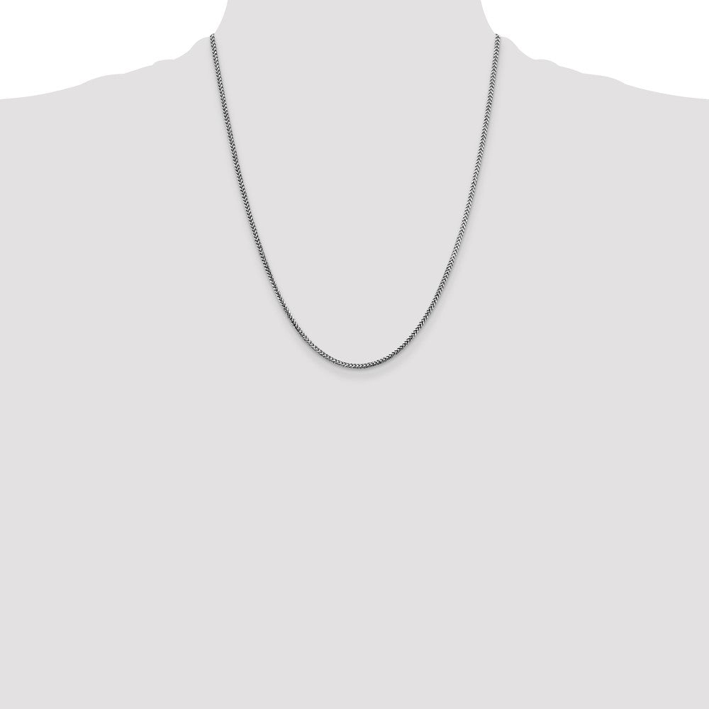 14K White Gold 22 inch 1.5mm Franco with Lobster Clasp Chain