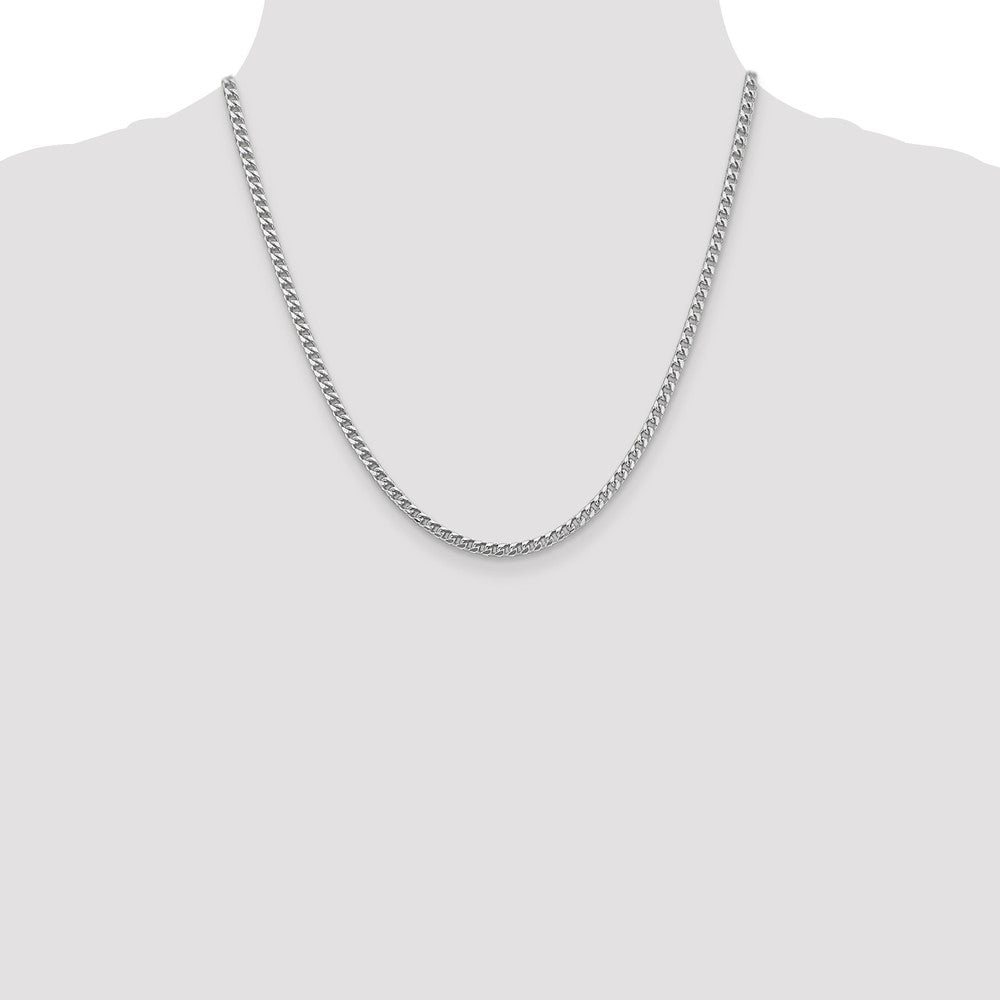 14K White Gold 20 inch 3mm Franco with Fancy Lobster Clasp Chain