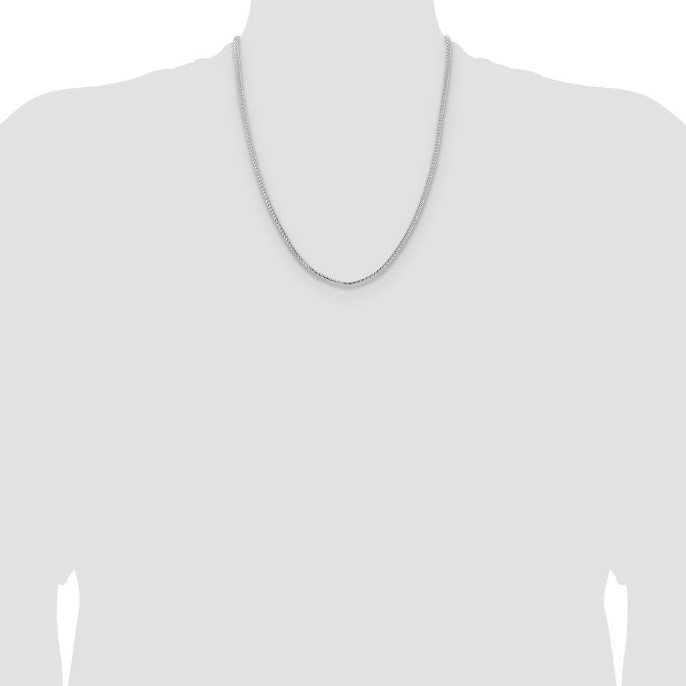 14K White Gold 22 inch 3mm Franco with Fancy Lobster Clasp Chain