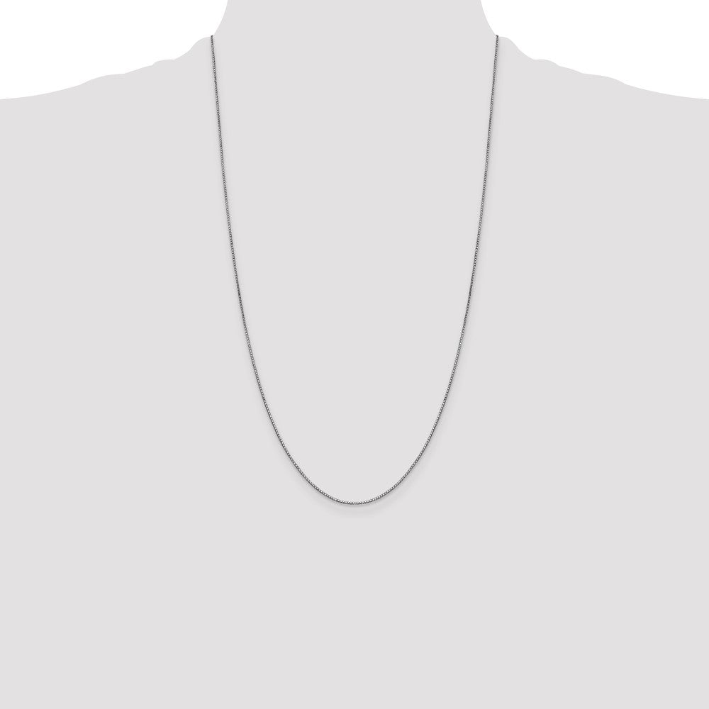 14K White Gold 26 inch .9mm Box with Lobster Clasp Chain