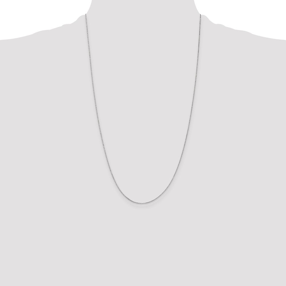 14K White Gold 26 inch .5mm Box with Spring Ring Clasp Chain