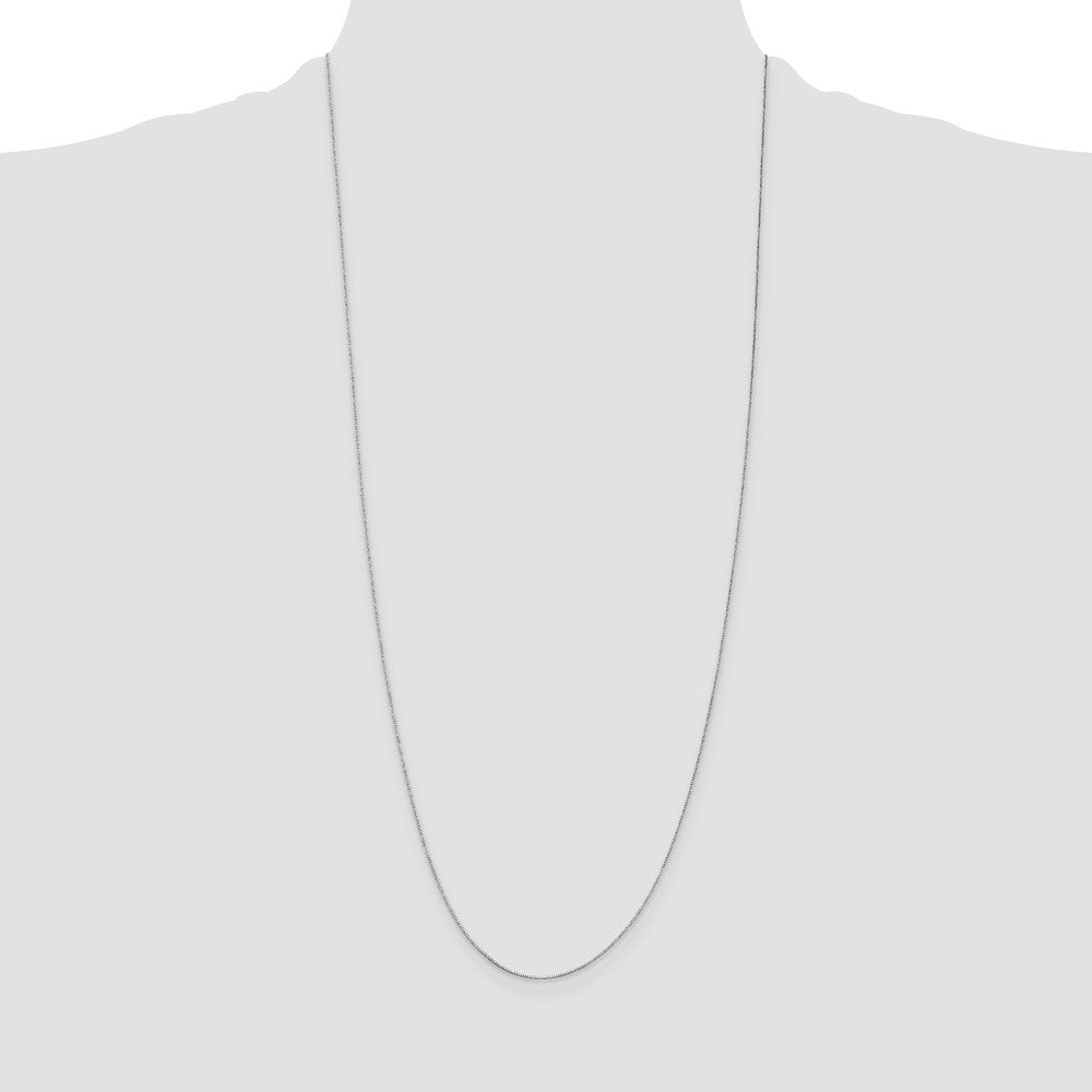 14K White Gold 30 inch .5mm Box with Spring Ring Clasp Chain