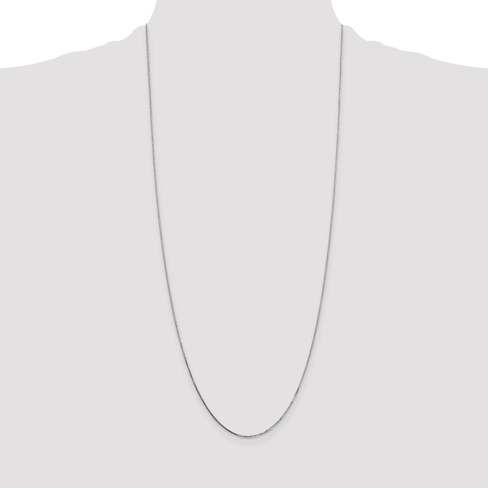 14K White Gold 30 inch .7mm Box with Spring Ring Clasp Chain
