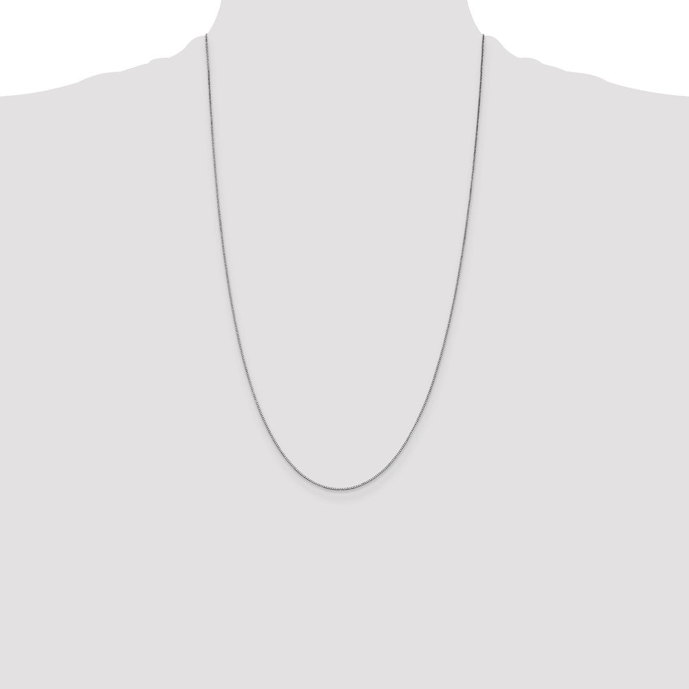 14K White Gold 26 inch .7mm Box with Lobster Clasp Chain