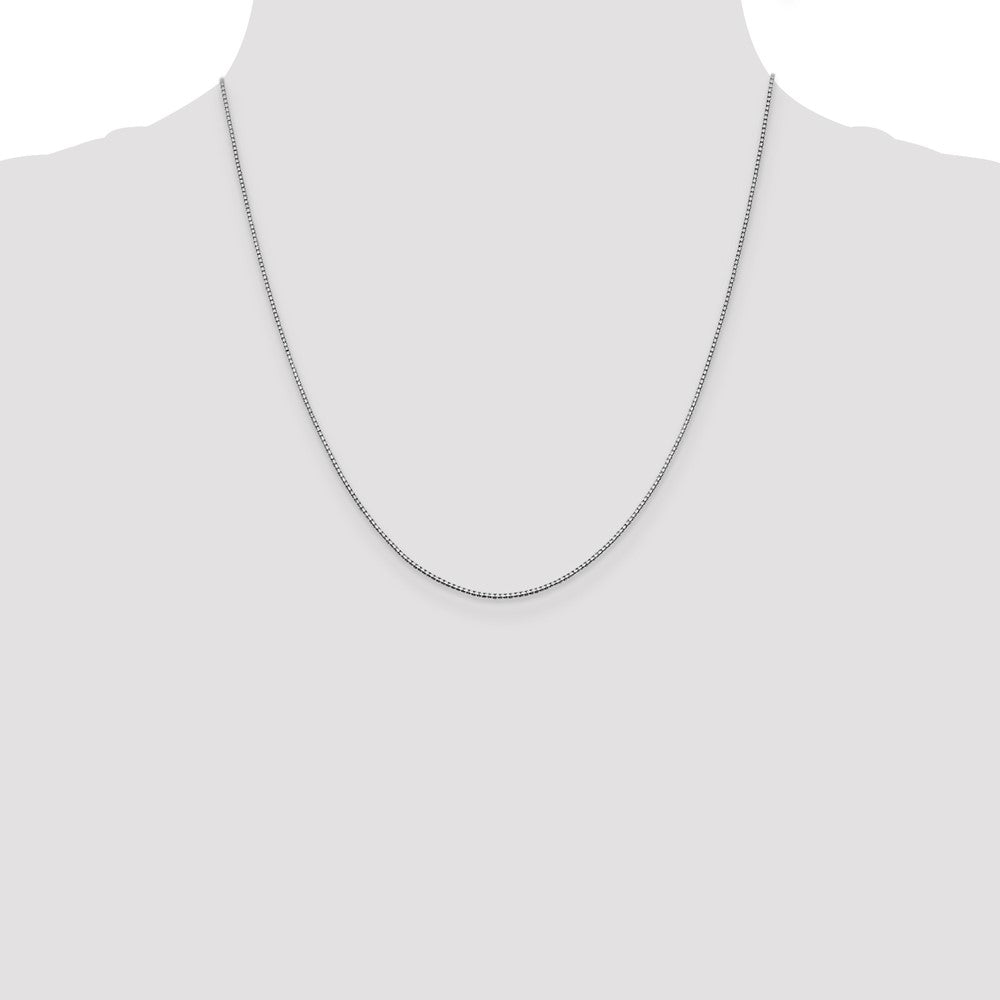 14K White Gold 20 inch .95mm Box with Lobster Clasp Chain