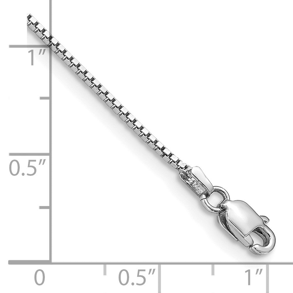 14K White Gold 9 inch .95mm Box with Lobster Clasp Anklet