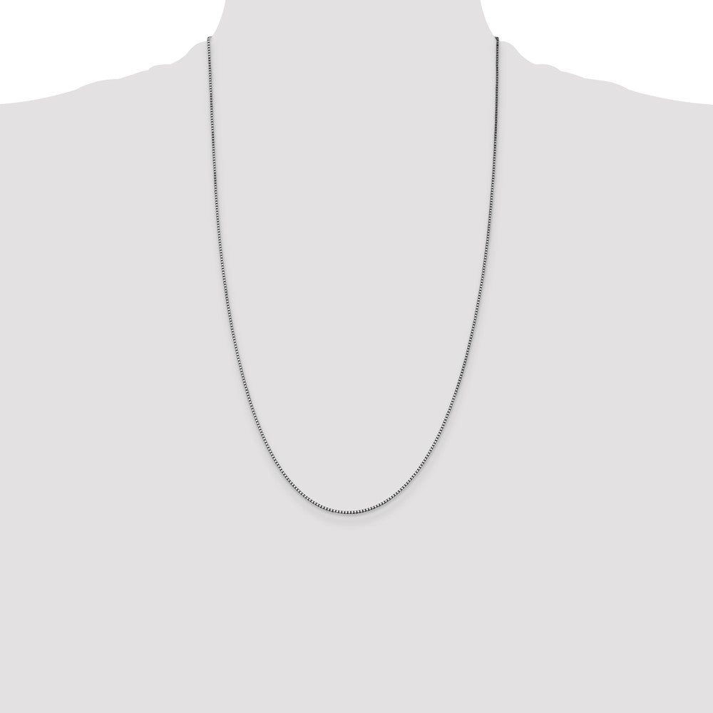 14K White Gold 26 inch 1.05mm Box with Lobster Clasp Chain