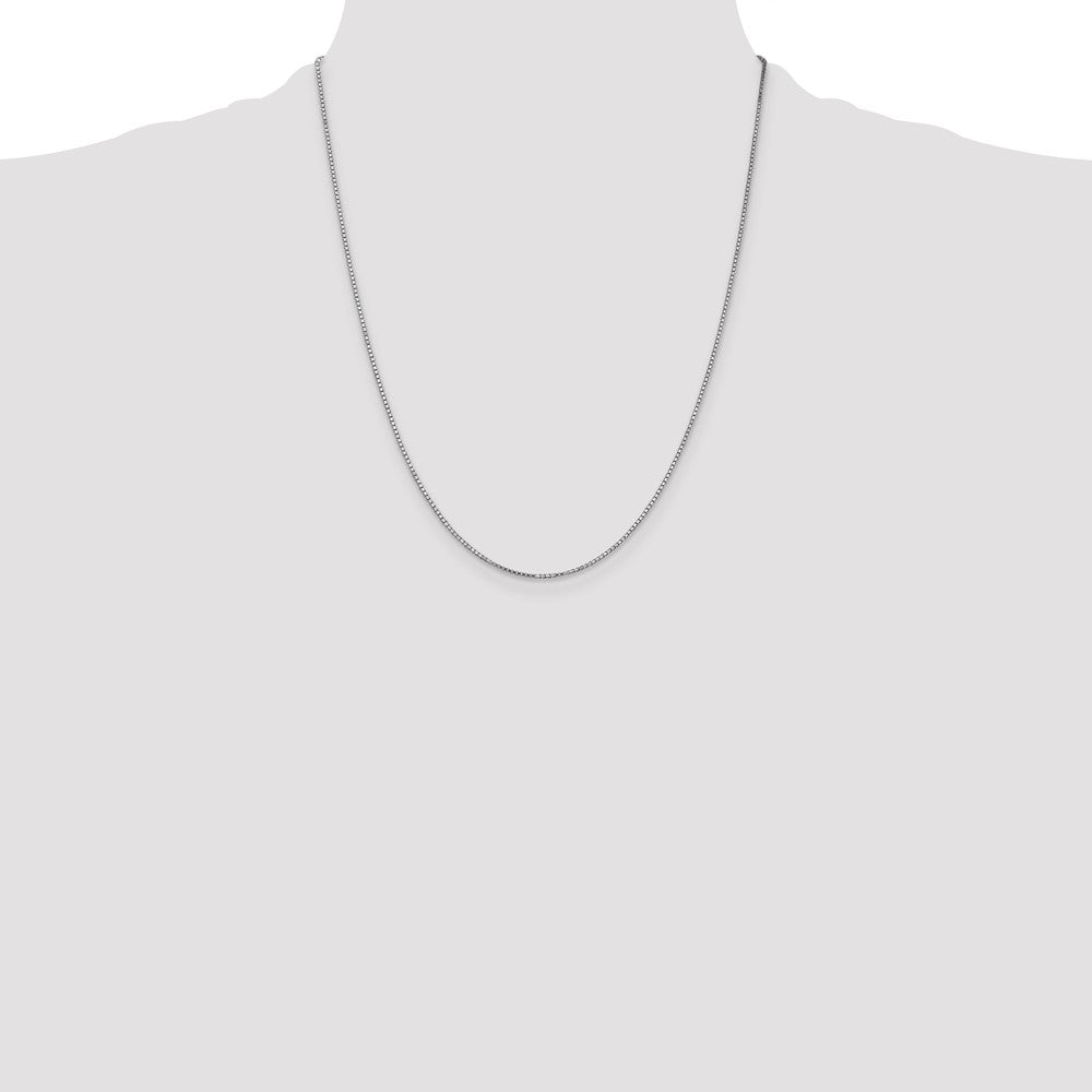 14K White Gold 22 inch 1.1mm Box with Lobster Clasp Chain