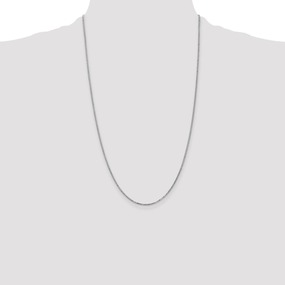14K White Gold 26 inch 1.4mm Box with Lobster Clasp Chain