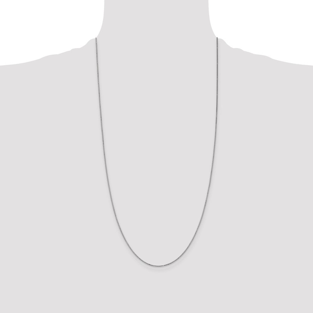 14K White Gold 28 inch .9mm Box with Spring Ring Clasp Chain