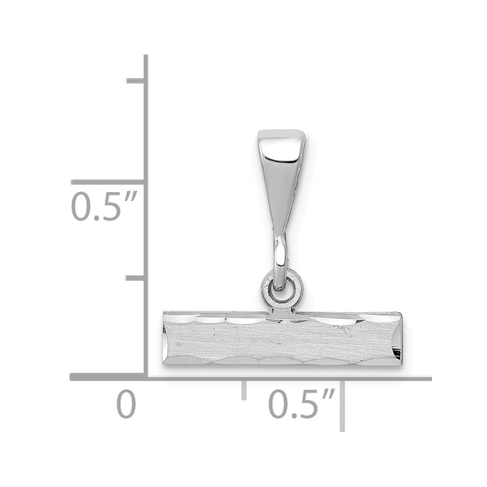 14kw Large Brushed Diamond Cut Number Top Charm
