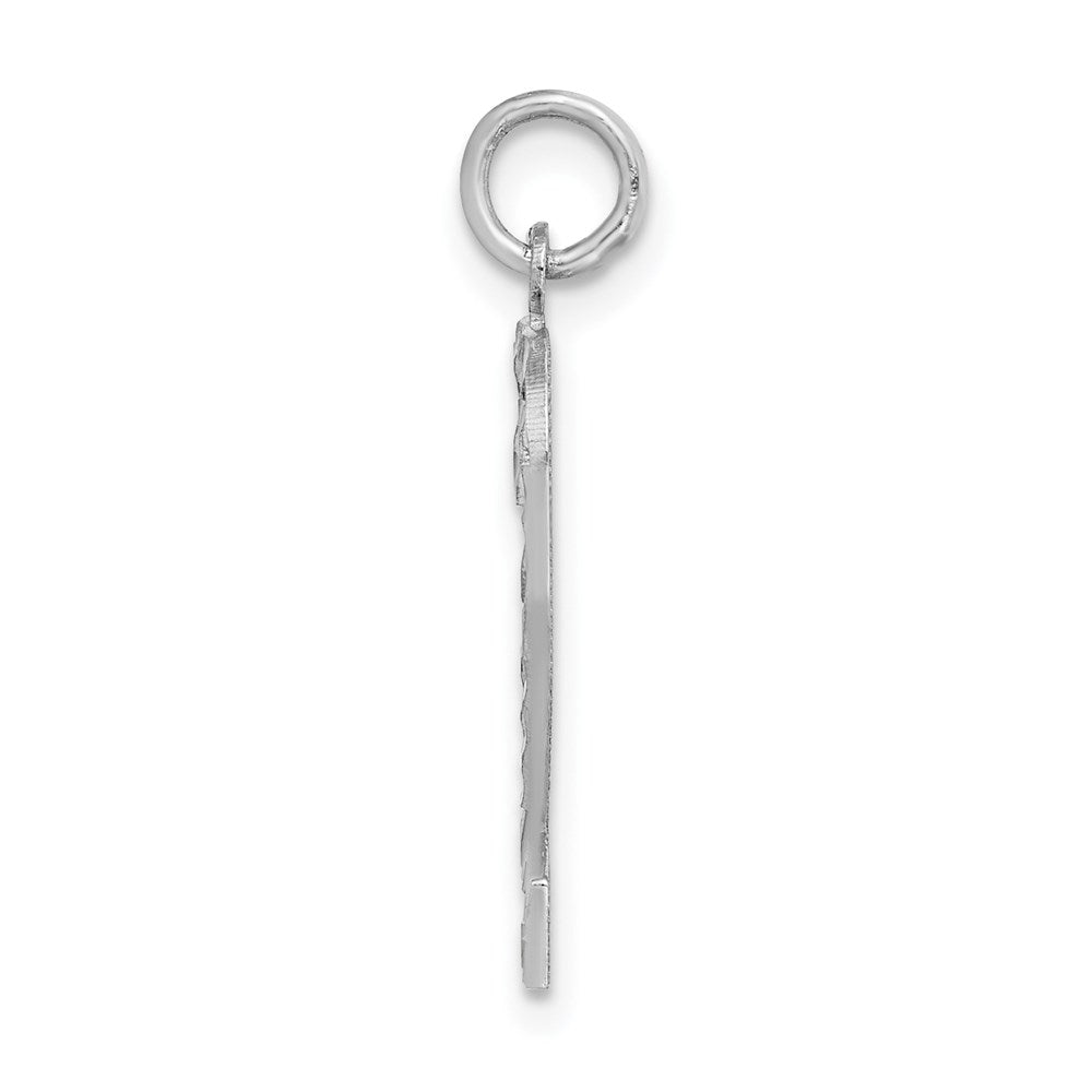 14kw Large Brushed Diamond-cut Number 2 Charm